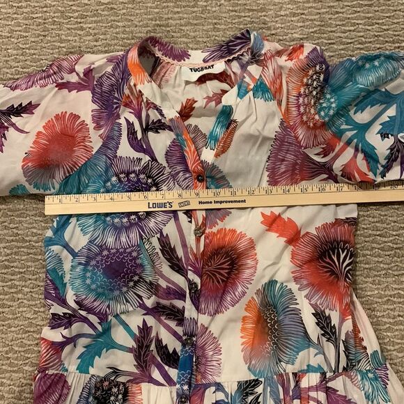Anthropologie Tugboat women’s Azores midi oversized floral dress size XS/S - Picture 11 of 11